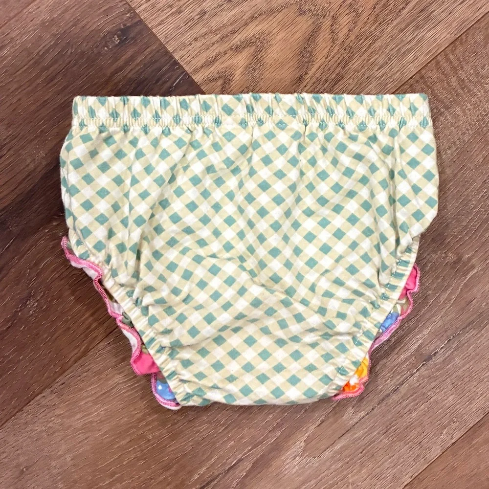 Matilda Jane Green Gingham Plaid Bloomers Diaper Cover Ruffles 12-18m
